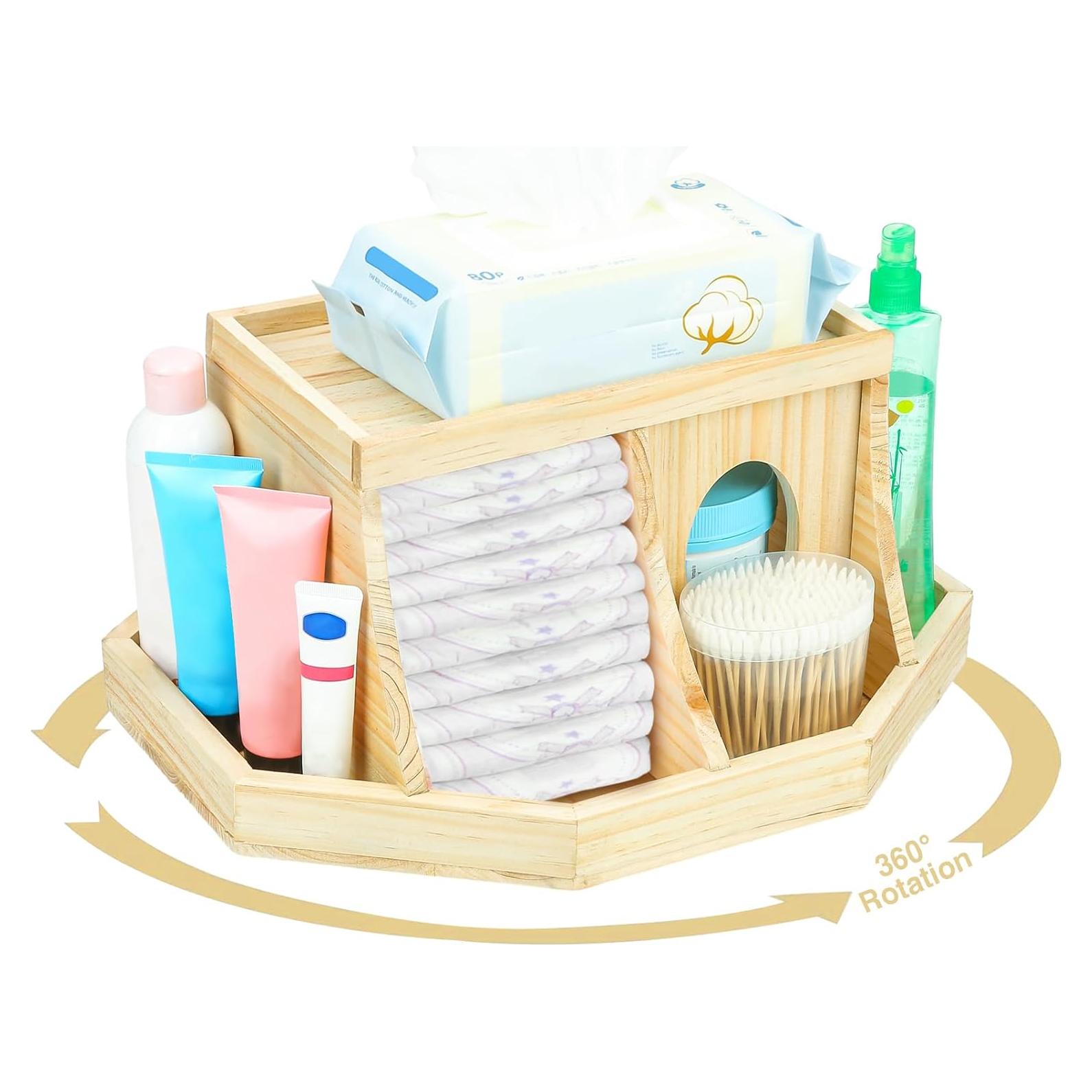 Organizador de Pañales Busidhji de Madera Redondo 39.37 cm