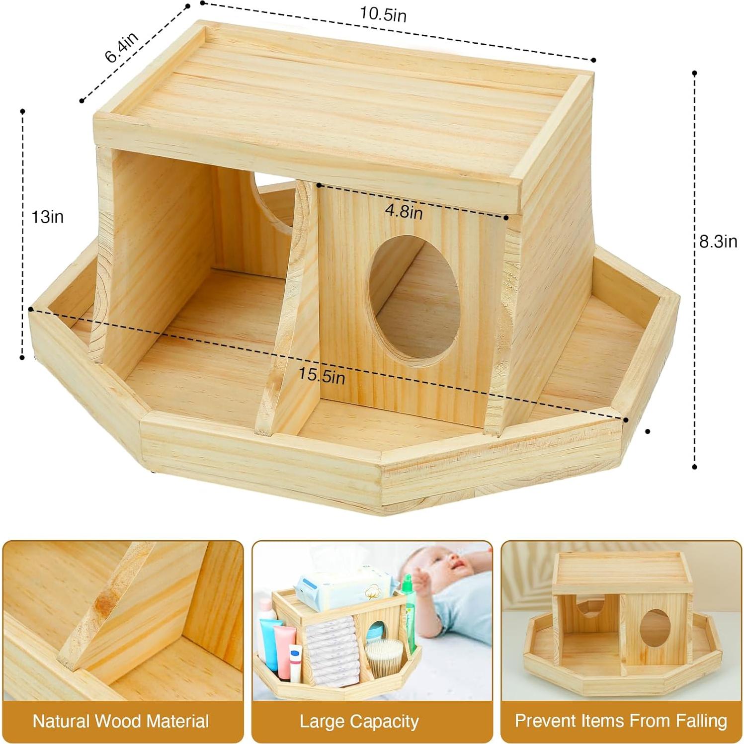 Organizador de Pañales Busidhji de Madera Redondo 39.37 cm