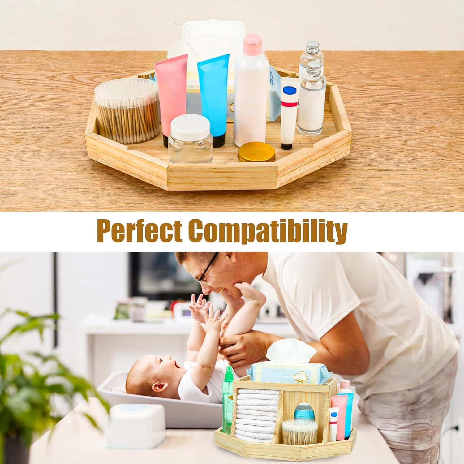 Organizador de Pañales Busidhji de Madera Redondo 39.37 cm