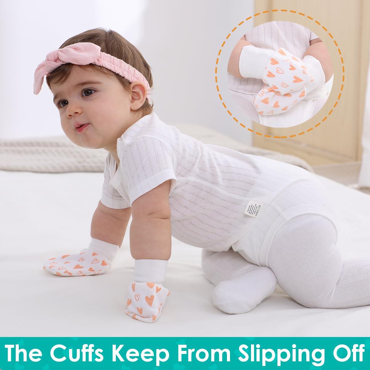 Manoplas Antirrasguños para Bebé Niña 0-6 Meses - 6 Pares