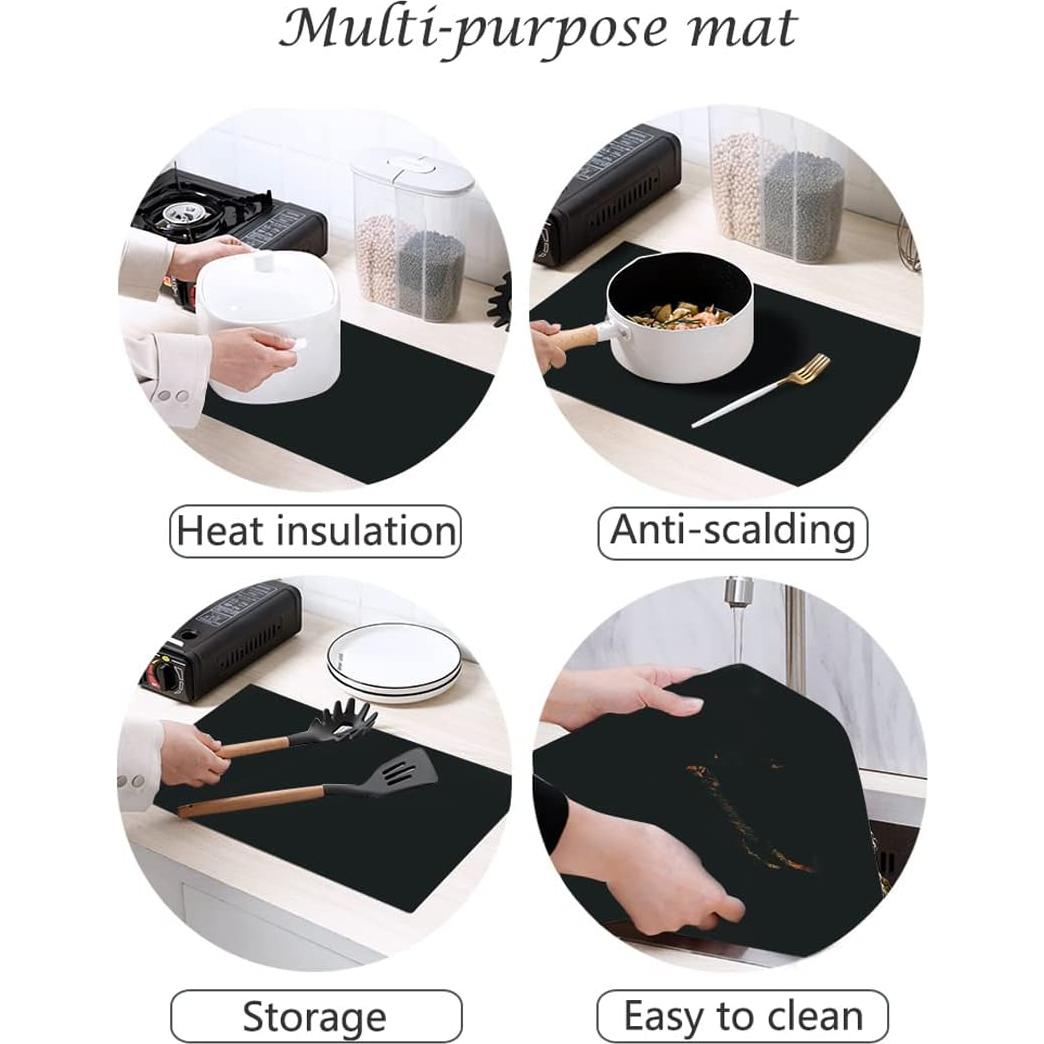 Alfombrilla de Silicona Resistente al Calor emolife 60x40cm Negra