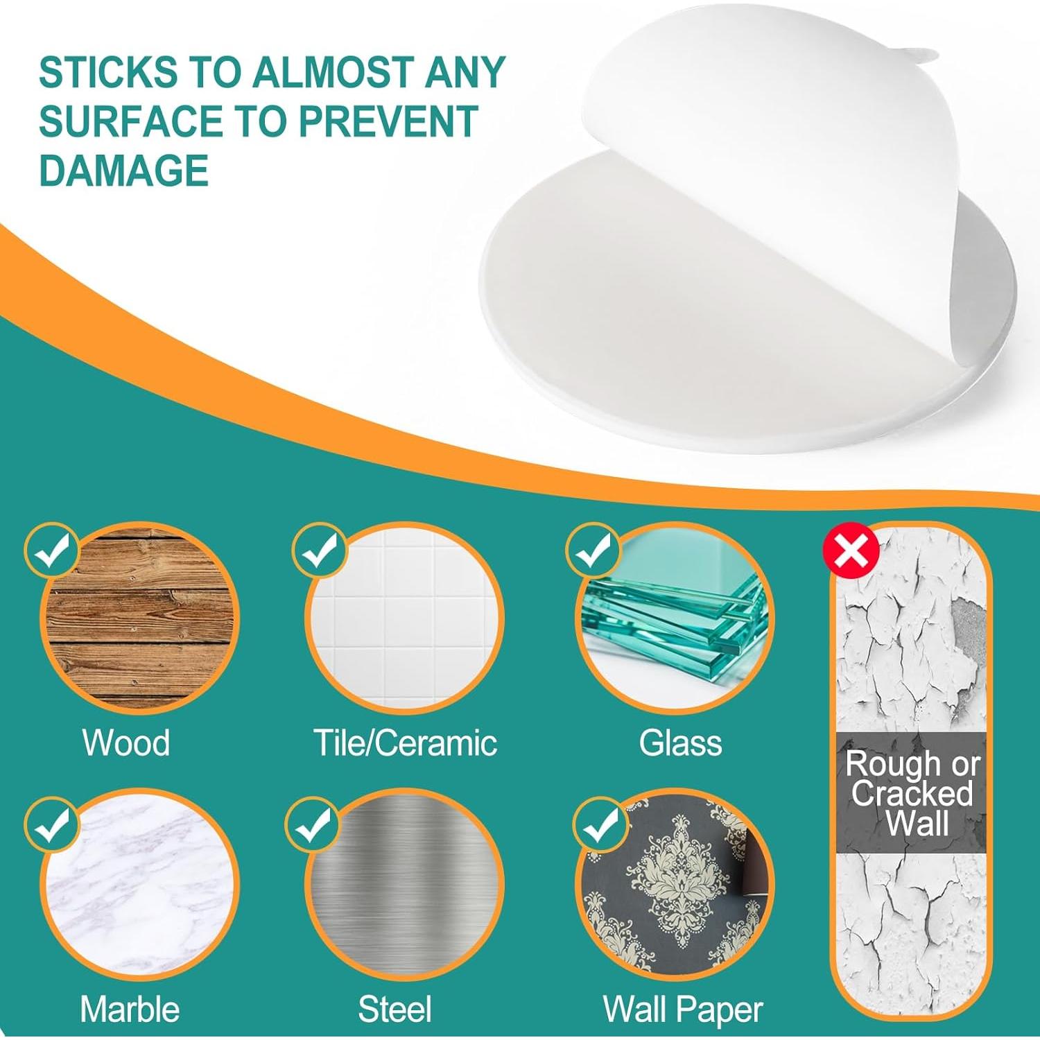 Paquete de 10 topes de puerta NETANY de silicona blanca 8 cm