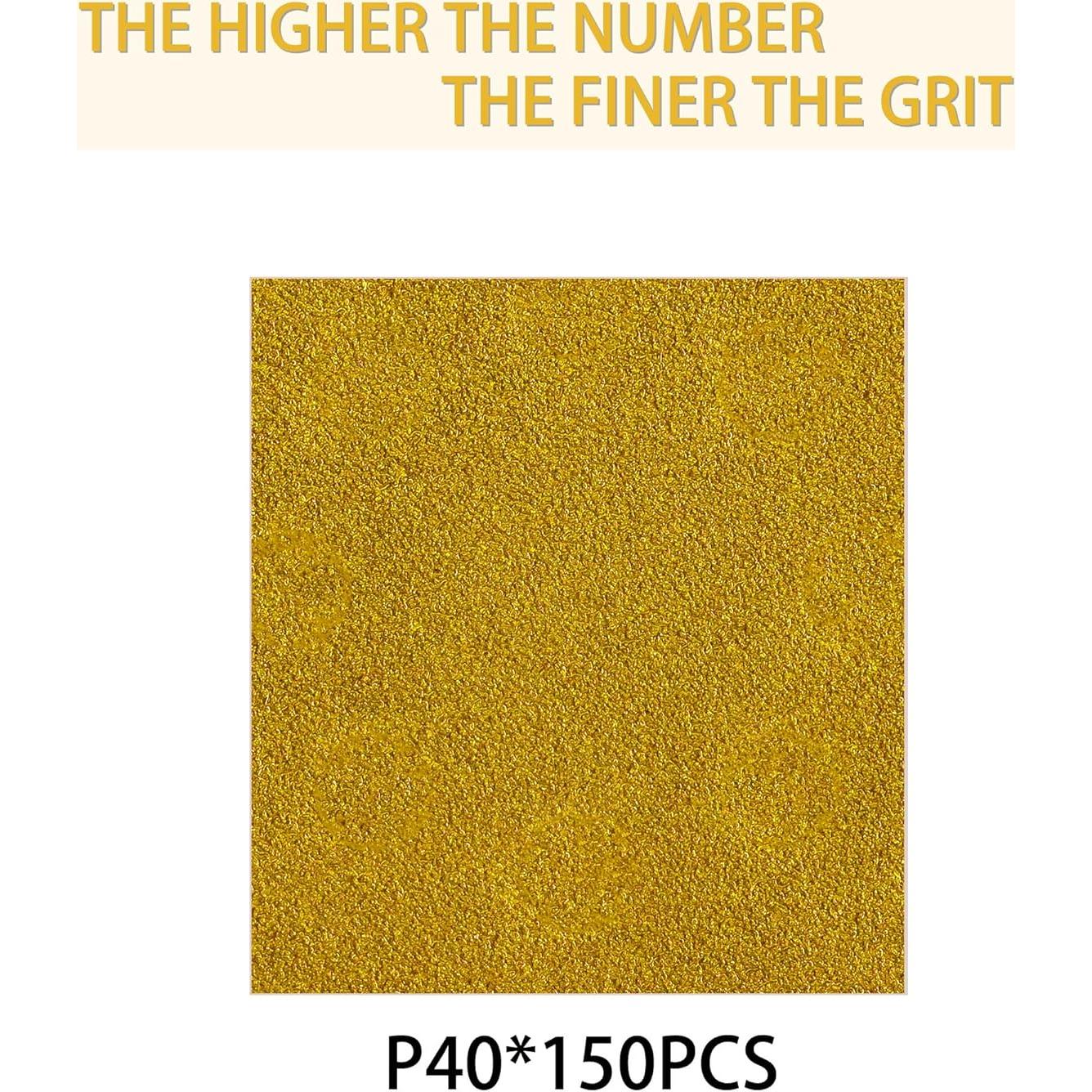 150 Discos de Lijado 40 Granos Yehbs 12.7 cm Velcro