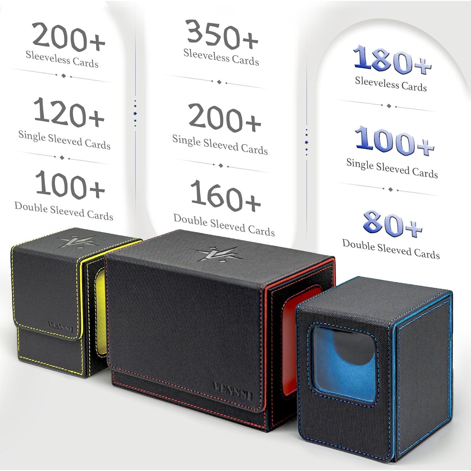 Caja de Deck Venssu para Cartas TCG Magnética 100% UV - Negro y Azul