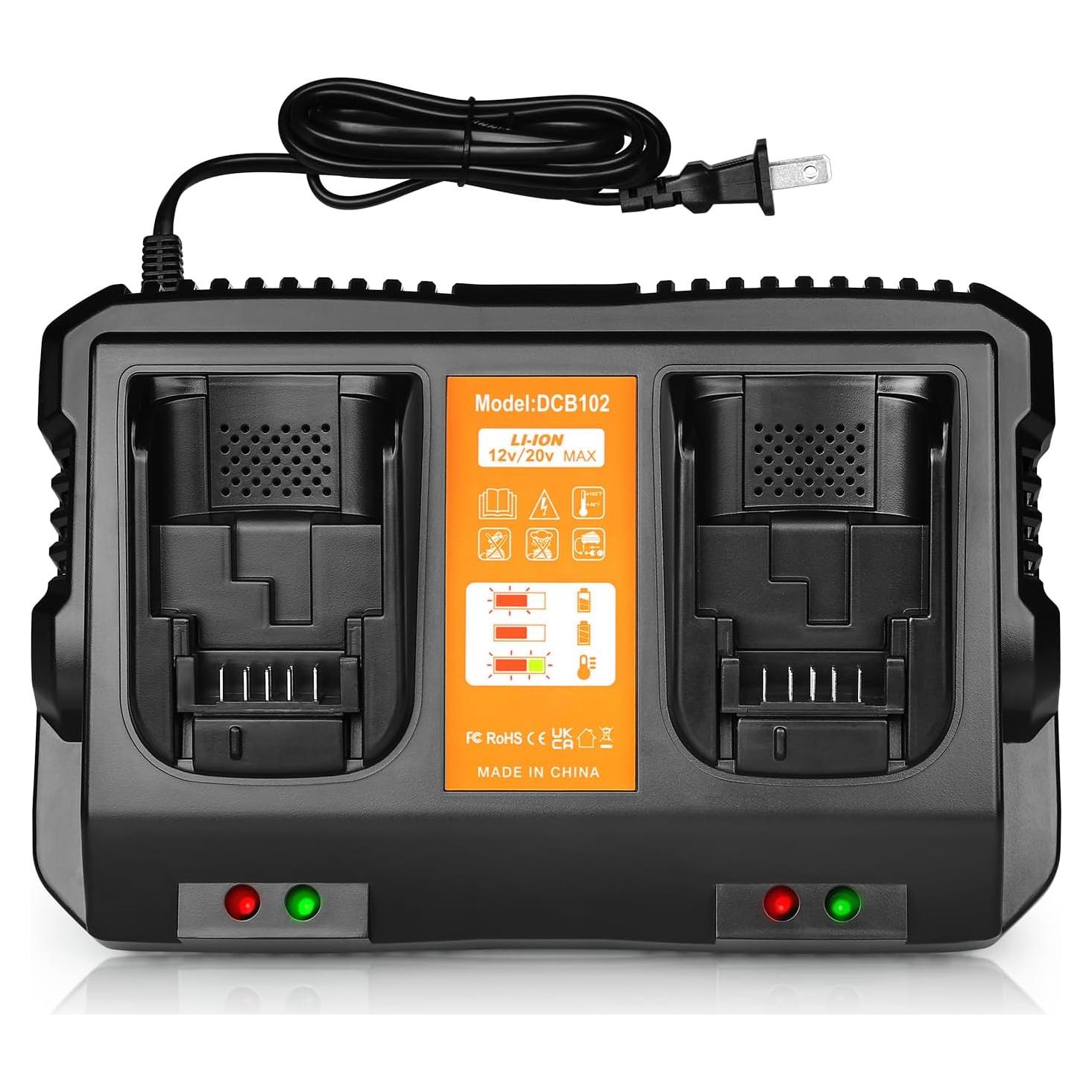 Cargador de Batería TeenPower DCB102 12V 20V Max Carga Rápida