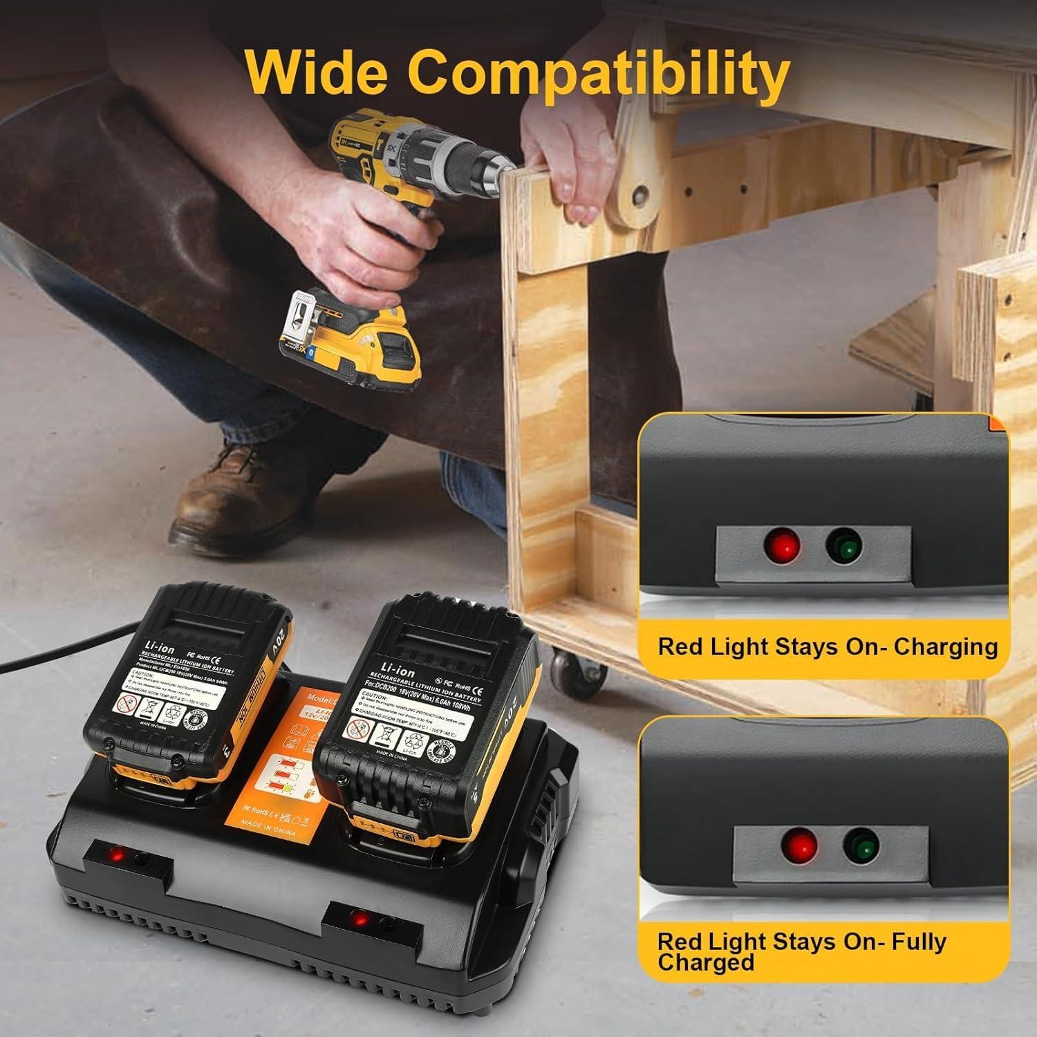 Cargador de Batería TeenPower DCB102 12V 20V Max Carga Rápida