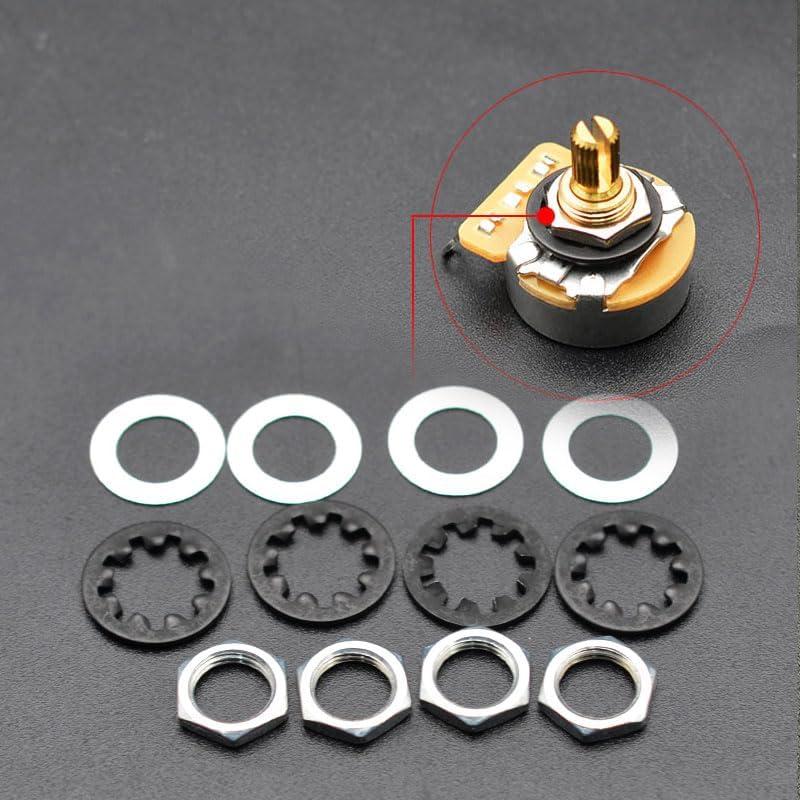 SAPHUE 12 Tuercas y Arandelas para Guitarra 1/4" Acero