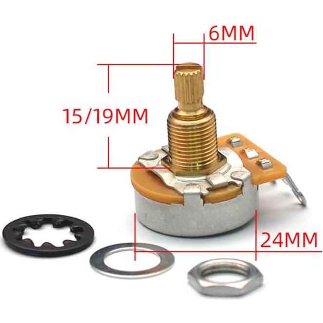 SAPHUE 12 Tuercas y Arandelas para Guitarra 1/4" Acero