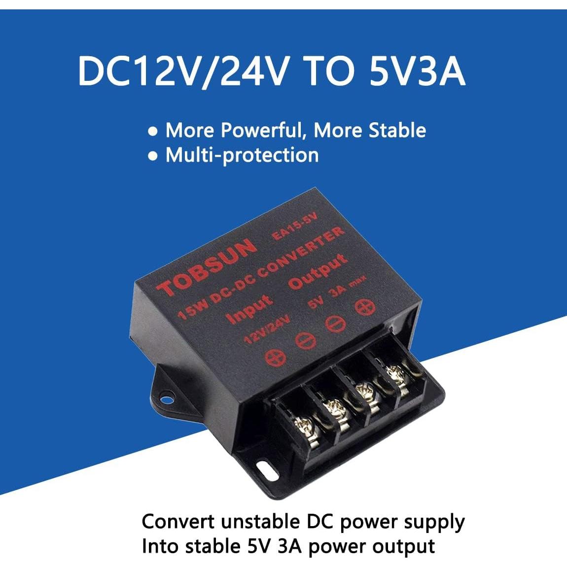 Convertidor DC Regulador 5V 3A BINZET 15W Protección Completa