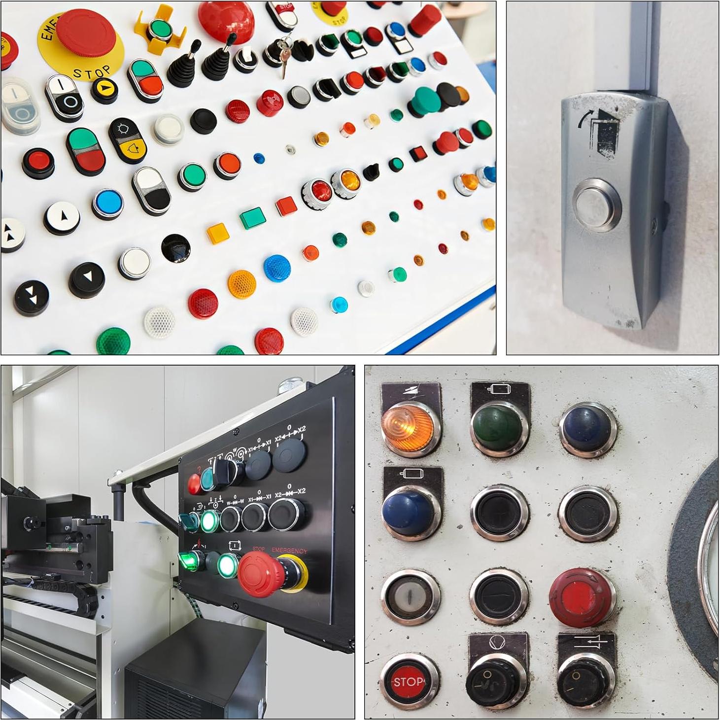 Interruptor de Botón Momentáneo uxcell 12mm 1NO Luz LED Azul 2pcs