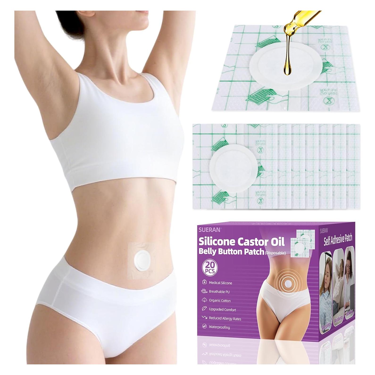20 Parches de Aceite de Ricino Impermeables SUERAN - Silicona Médica