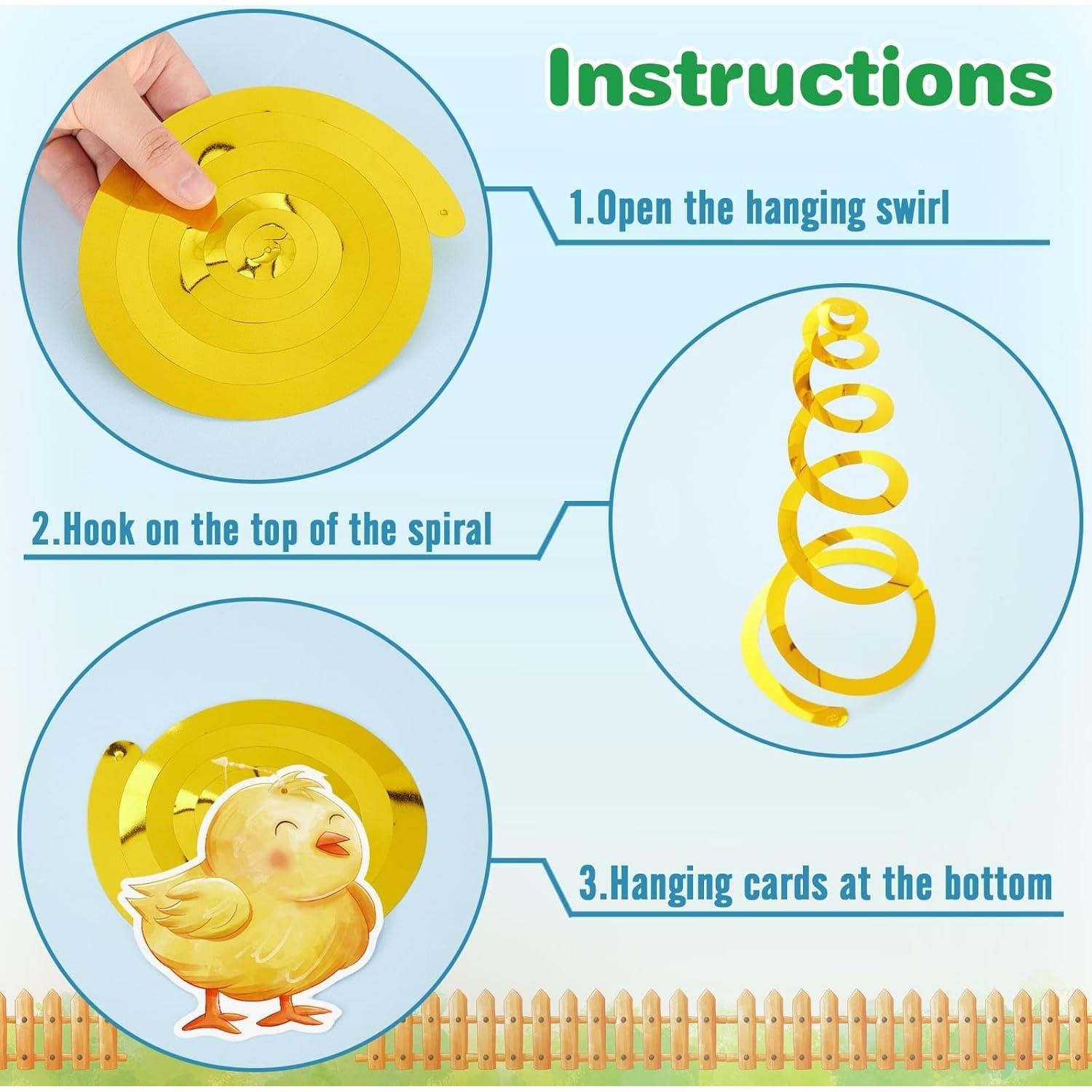 Decoraciones Colgantes en Espiral WERNNSAI - Fiesta de Granja 16PC