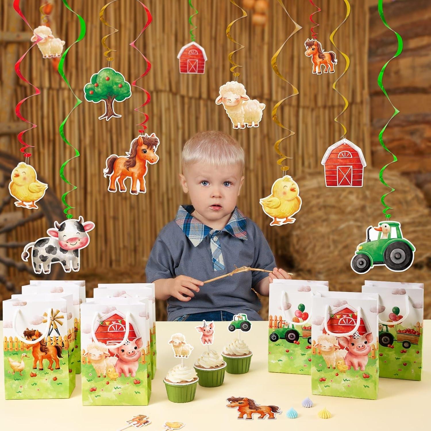 Decoraciones Colgantes en Espiral WERNNSAI - Fiesta de Granja 16PC