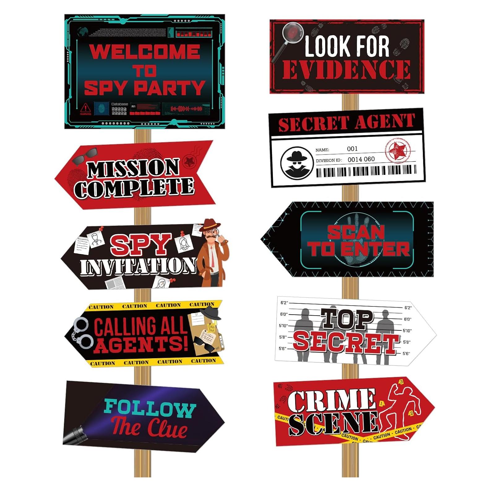 Decoraciones de Fiesta de Cumpleaños Espía Gueevin - 20 Piezas