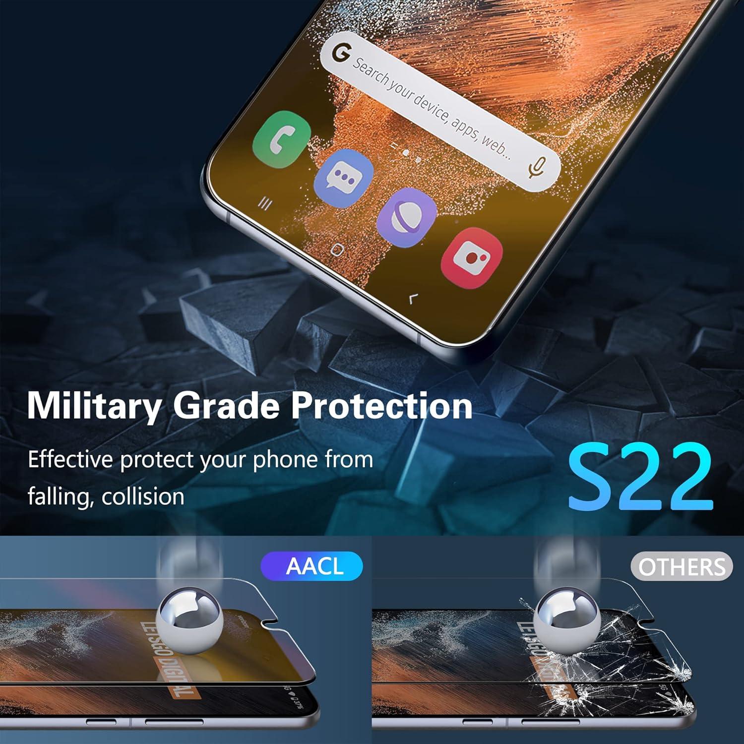 Protector de Pantalla AACL para Samsung Galaxy S22 6.1" 2 Pack