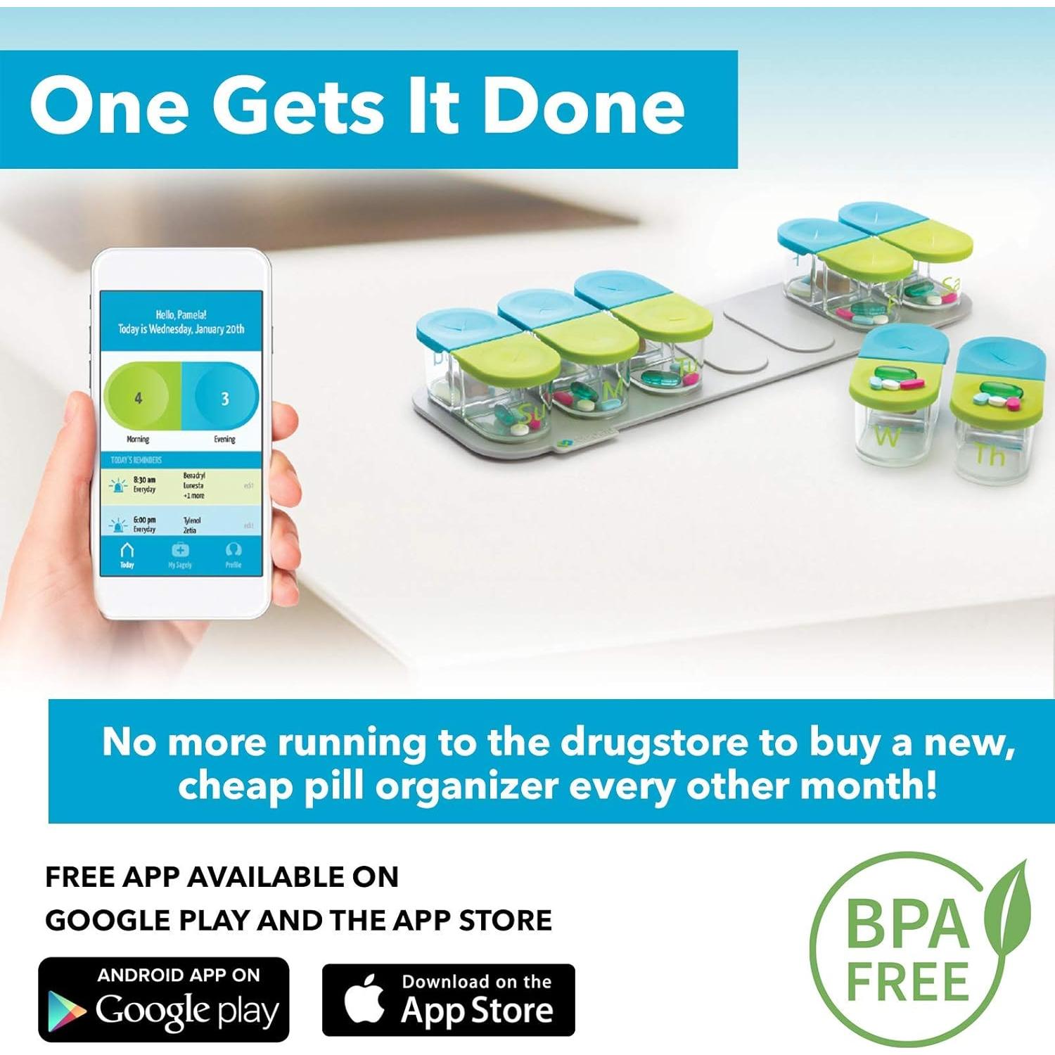 Organizador de Pastillas Semanal Sagely Smart XL - 7 Días AM/PM