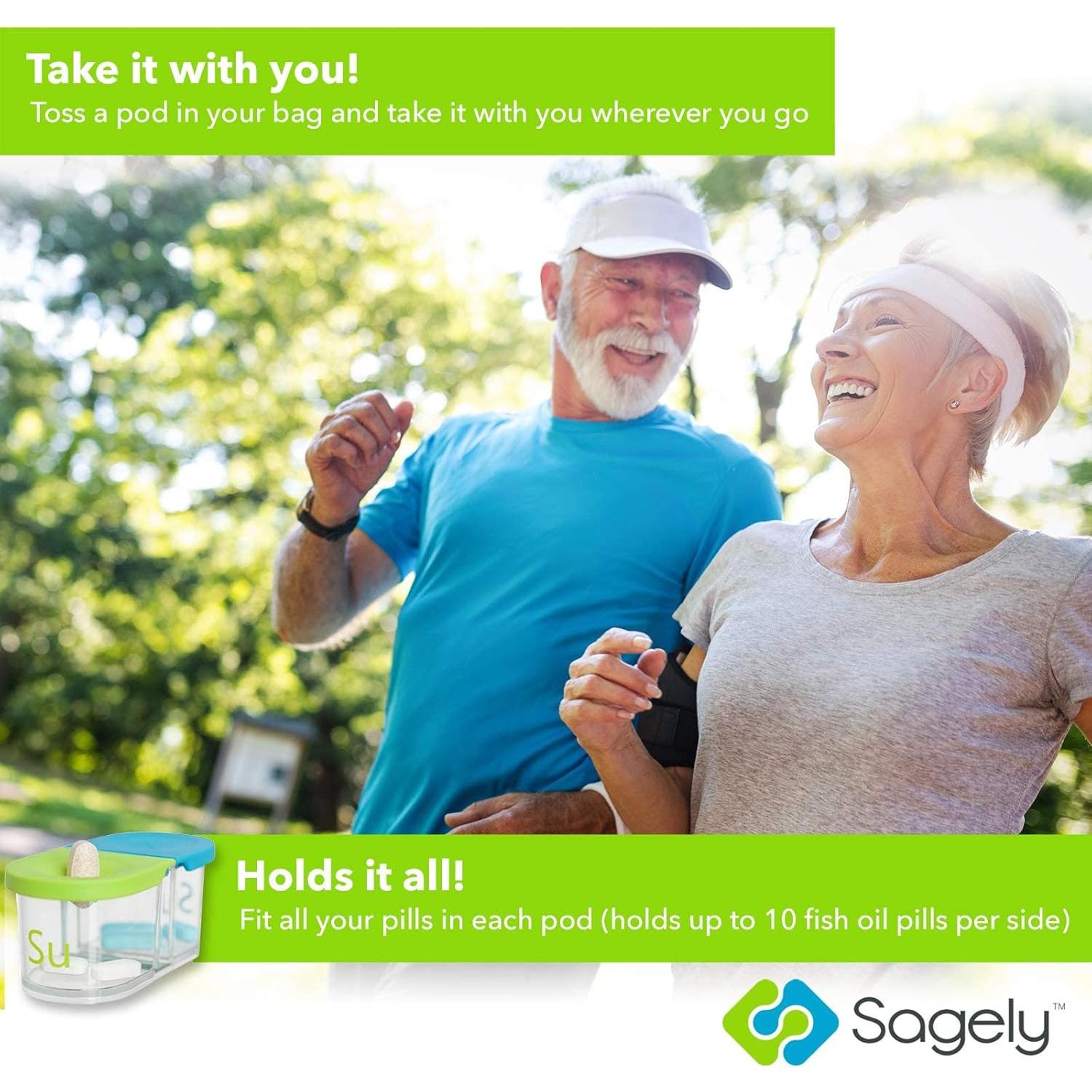 Organizador de Pastillas Semanal Sagely Smart XL - 7 Días AM/PM