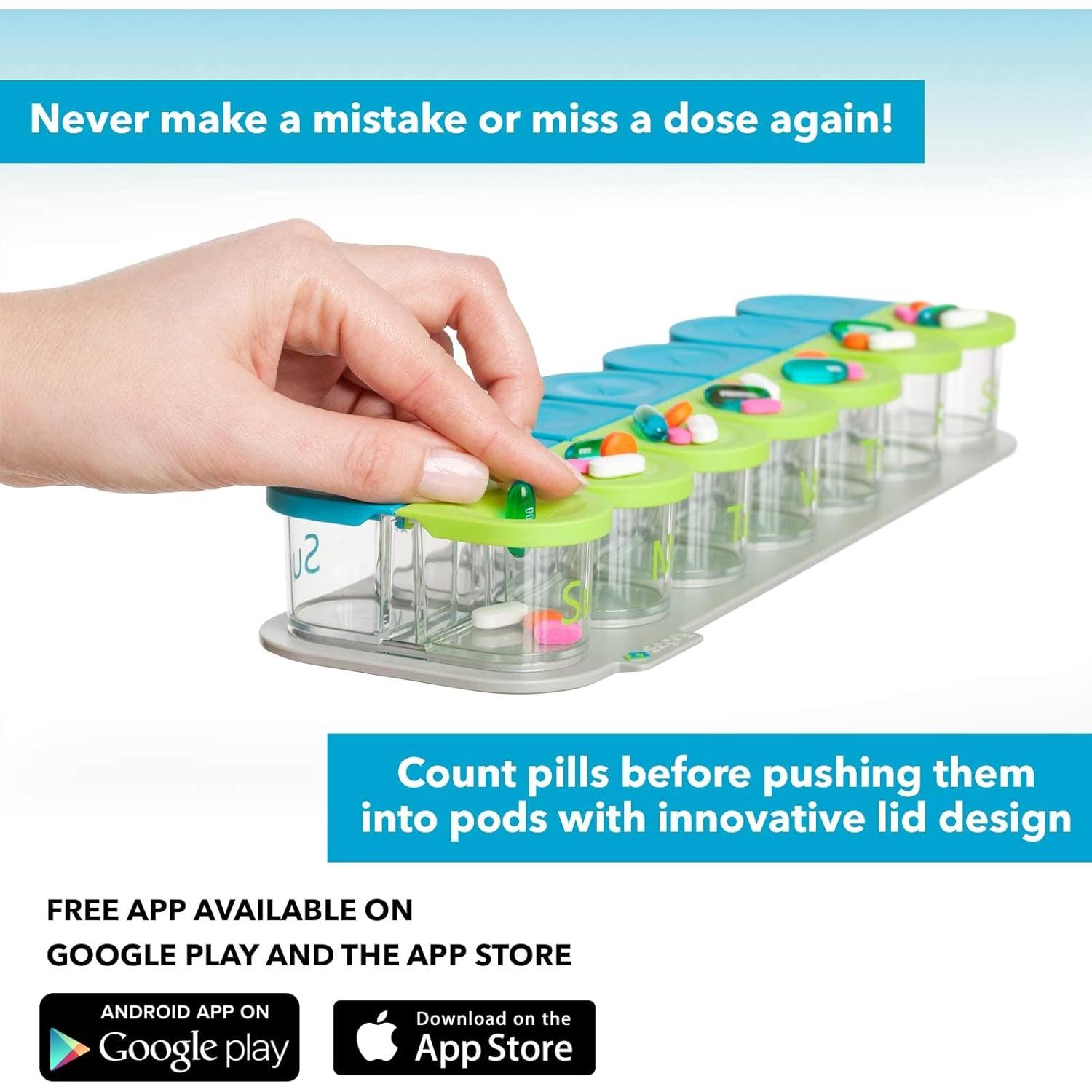 Organizador de Pastillas Semanal Sagely Smart XL - 7 Días AM/PM