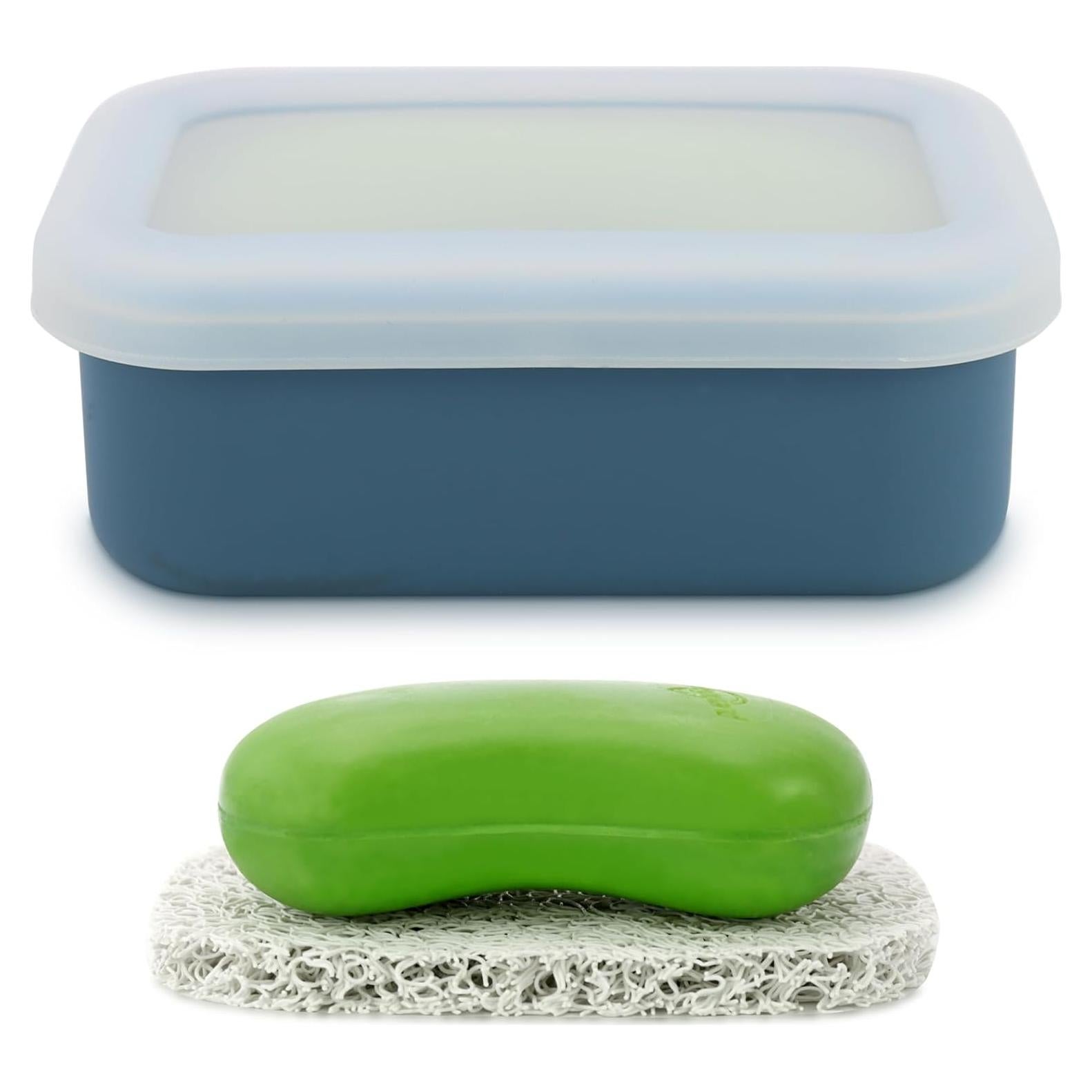 Estuche de Jabón de Viaje HAYSNA Azul Silicona a Prueba de Fugas