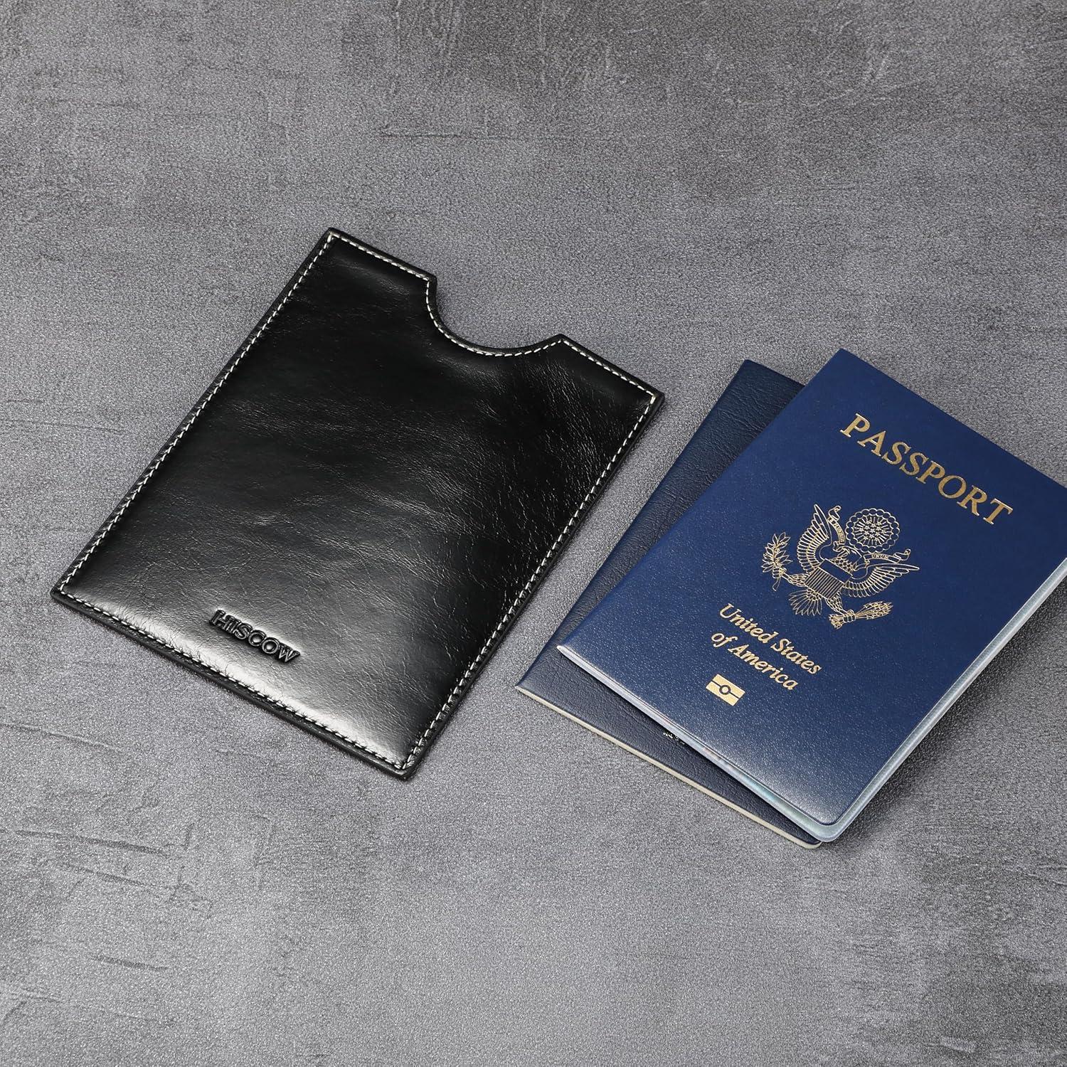 Funda para Pasaporte HISCOW - Cuero de Ternera Italiana Negro