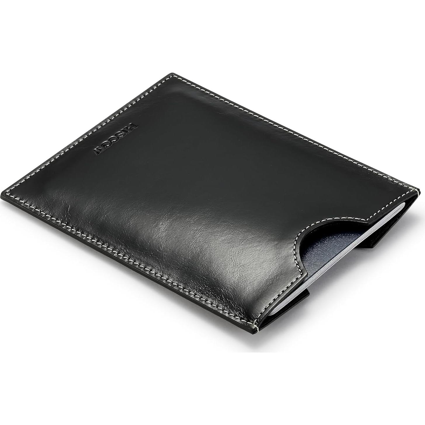 Funda para Pasaporte HISCOW - Cuero de Ternera Italiana Negro