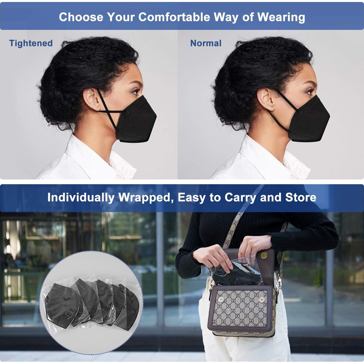 Mascarillas KN95 BLScode 60 Piezas 5 Capas Eficiencia >95%