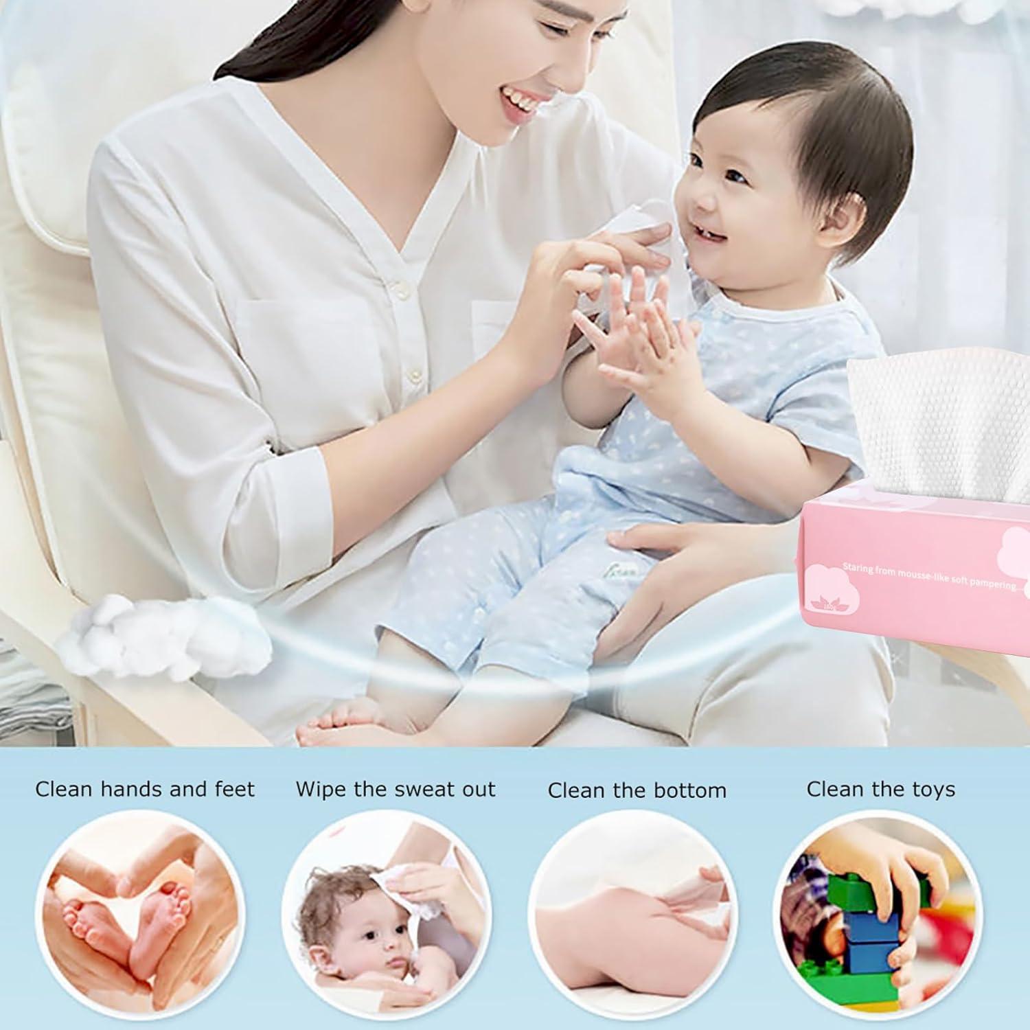 Toallas Desechables de Algodón Cayxenful 100 Hojas 20x20 cm