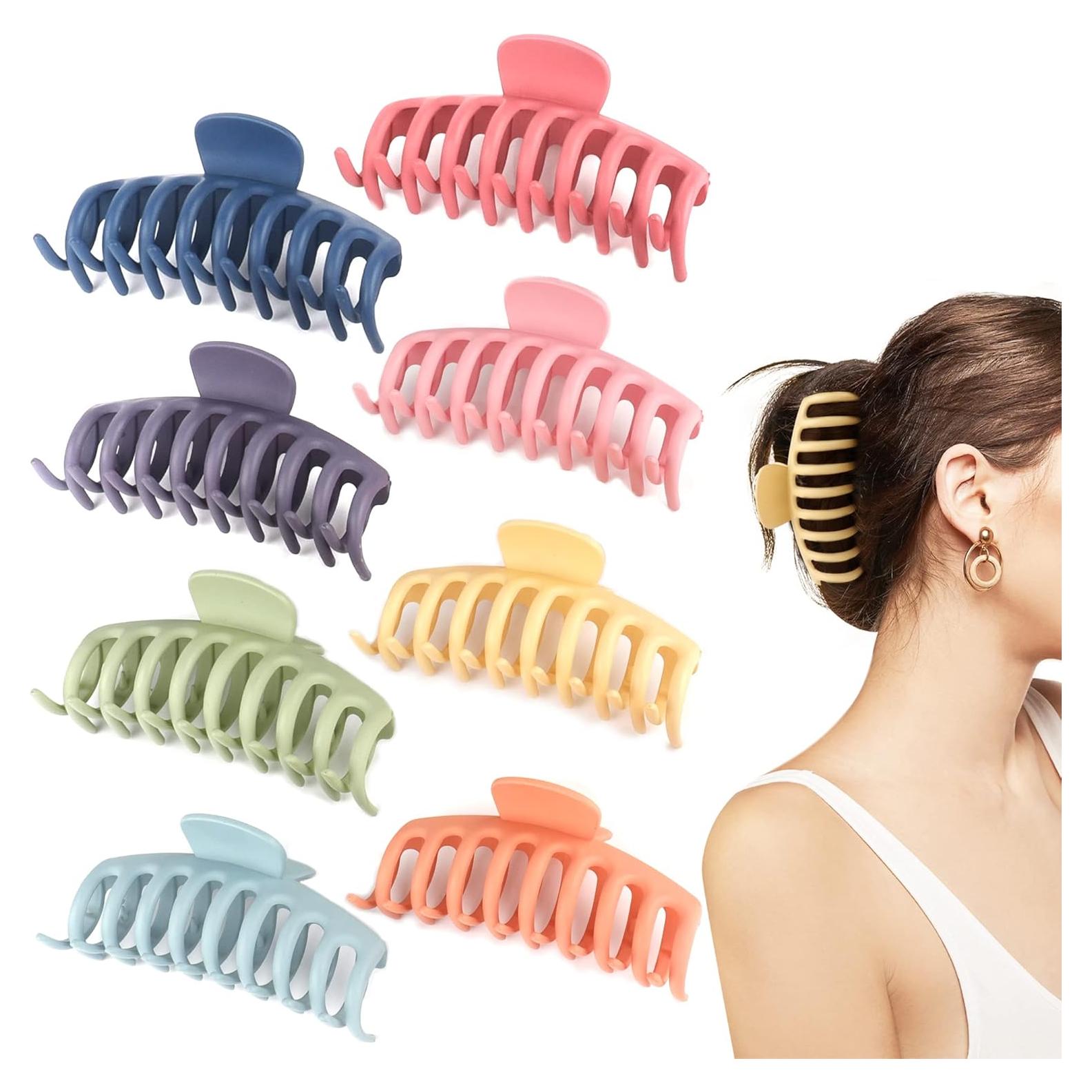 Set de Clips de Garra Grande Beauty.H.C - 8 Piezas Antideslizantes