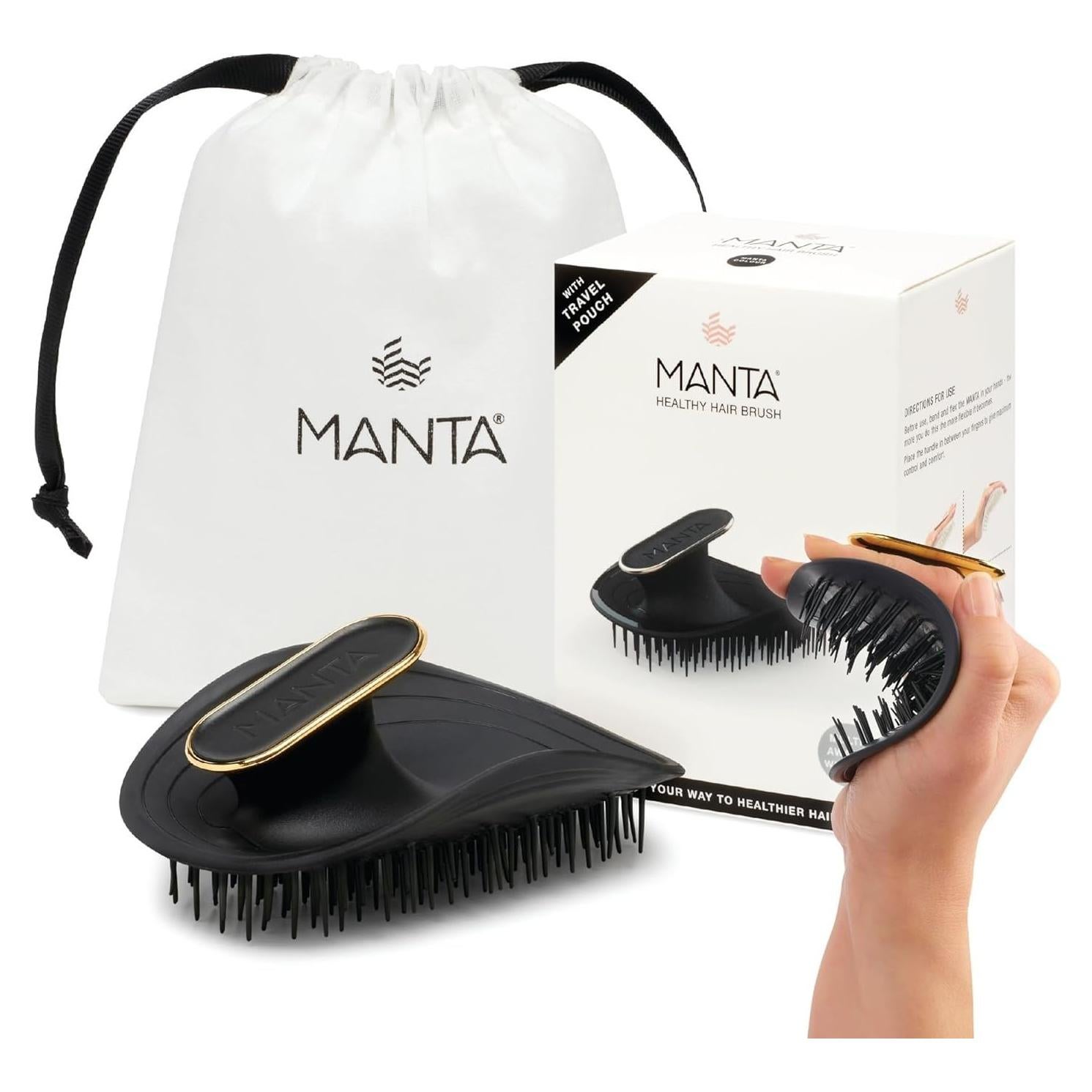 Cepillo Desenredante Manta Original Negro - Anti-Ruptura 12.5cm