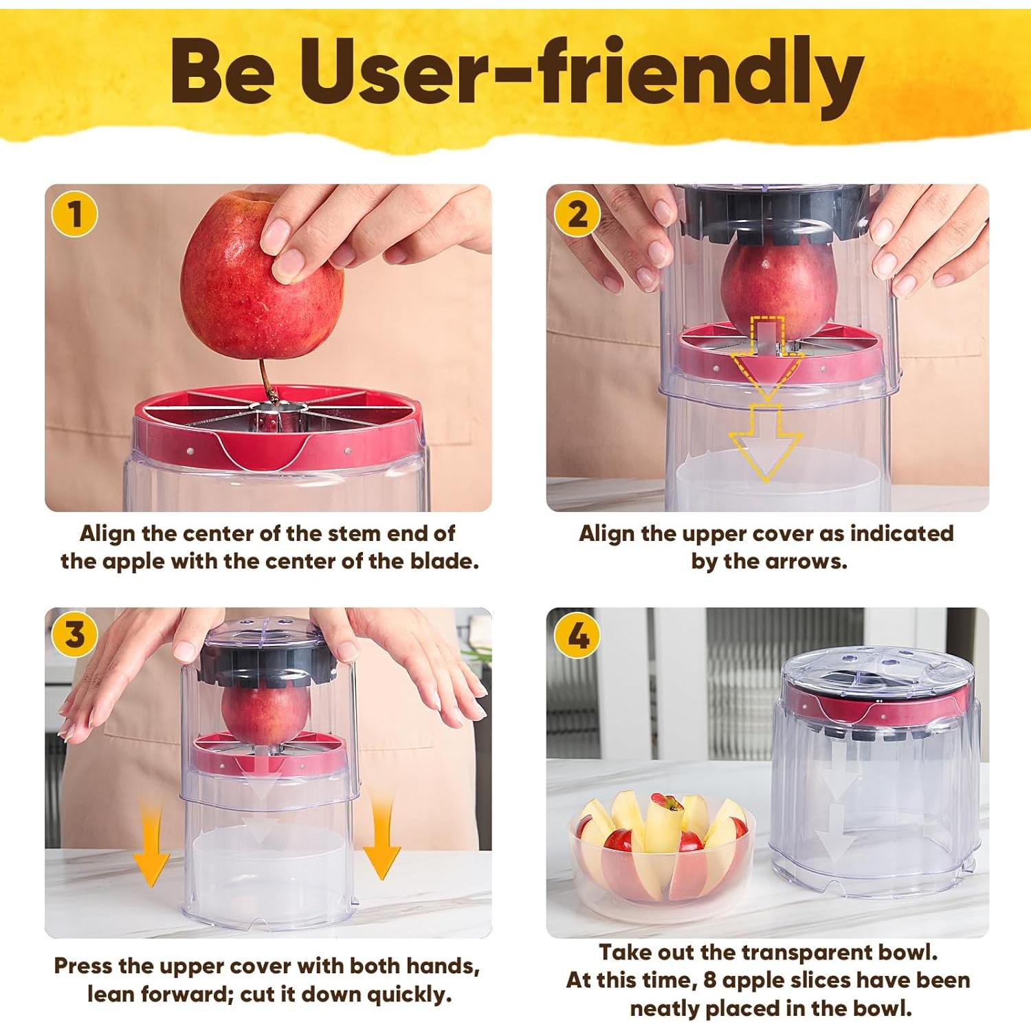 Cortador de Manzanas Newness 8 Rebanadas Acero Inoxidable 13 cm