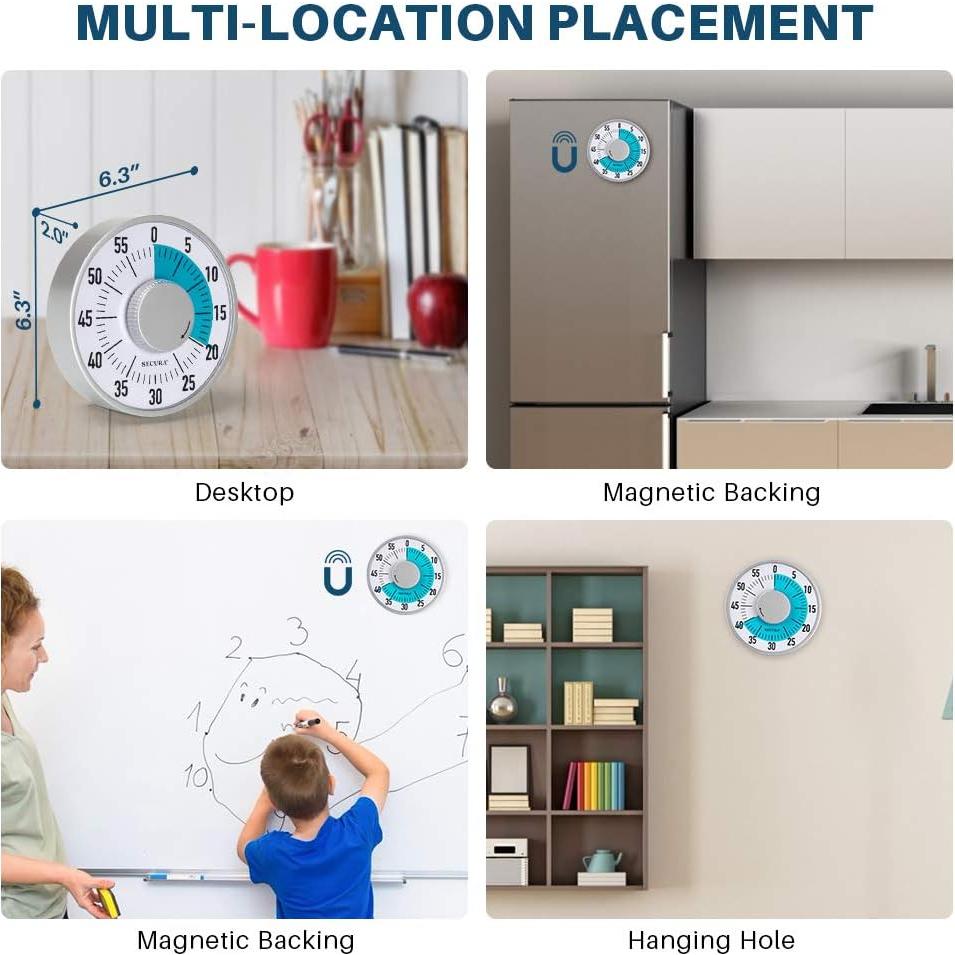 Temporizador Visual Secura 60 Minutos Mecánico Azul