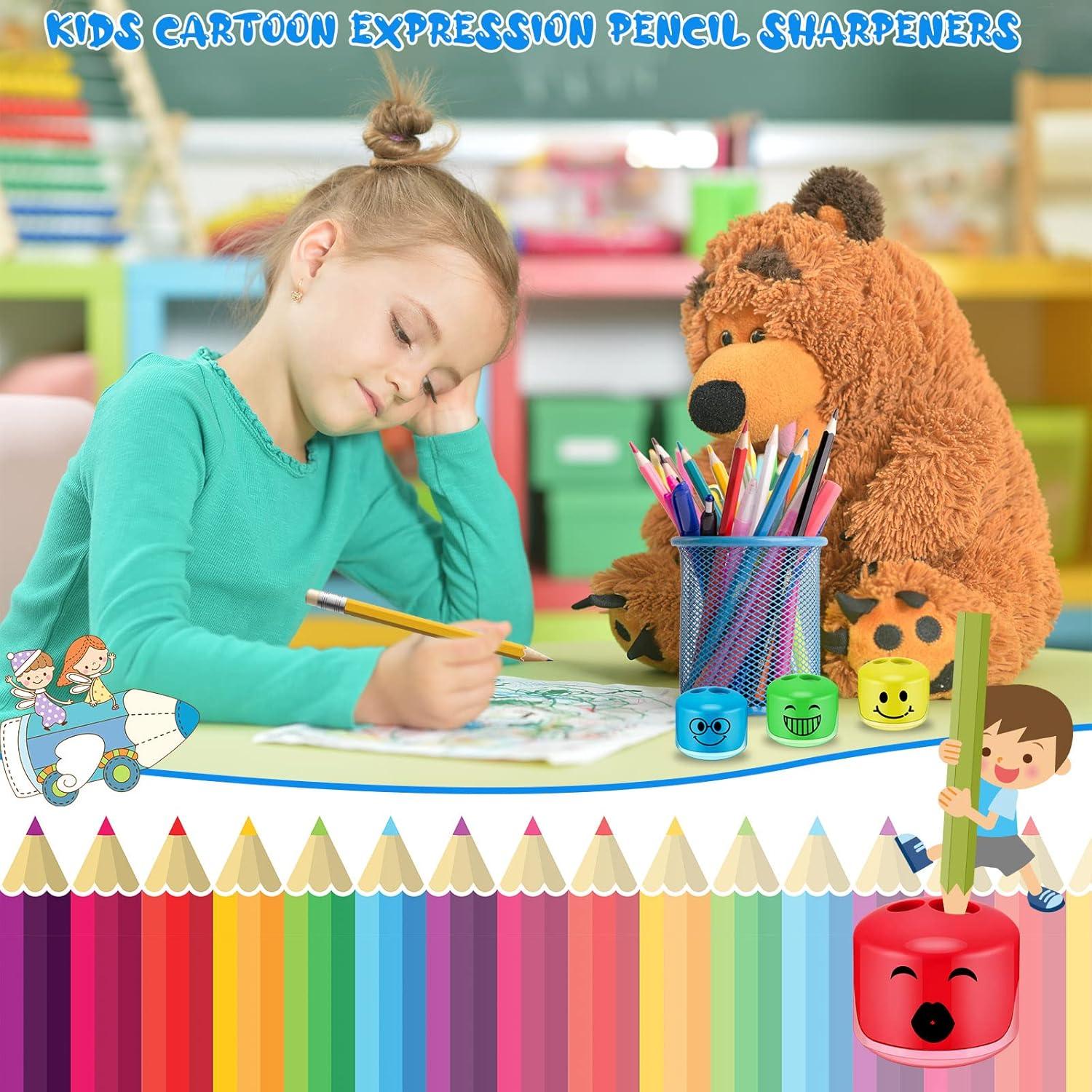 24 Sacapuntas Manuales Crtiin Doble Agujero para Niños