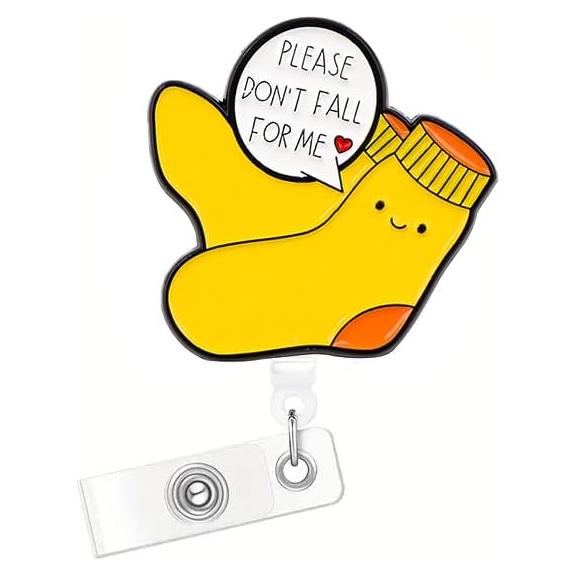 Soporte de Insignia Retráctil OCOUYVD para Enfermera Amarillo