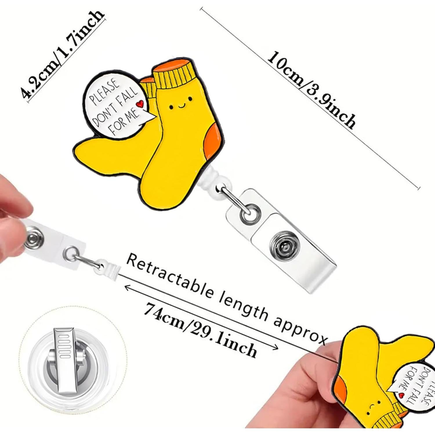 Soporte de Insignia Retráctil OCOUYVD para Enfermera Amarillo