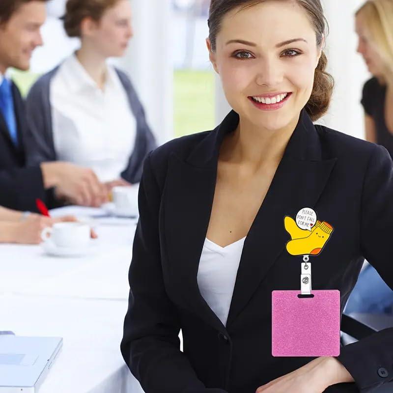 Soporte de Insignia Retráctil OCOUYVD para Enfermera Amarillo