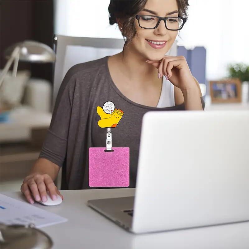 Soporte de Insignia Retráctil OCOUYVD para Enfermera Amarillo