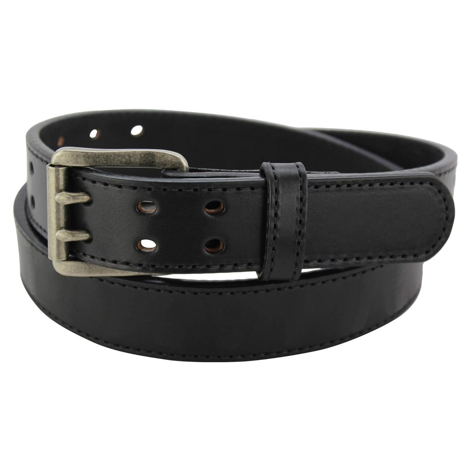 Cinturón Bullhide de Cuero Doble Hebilla 3.81 cm Negro