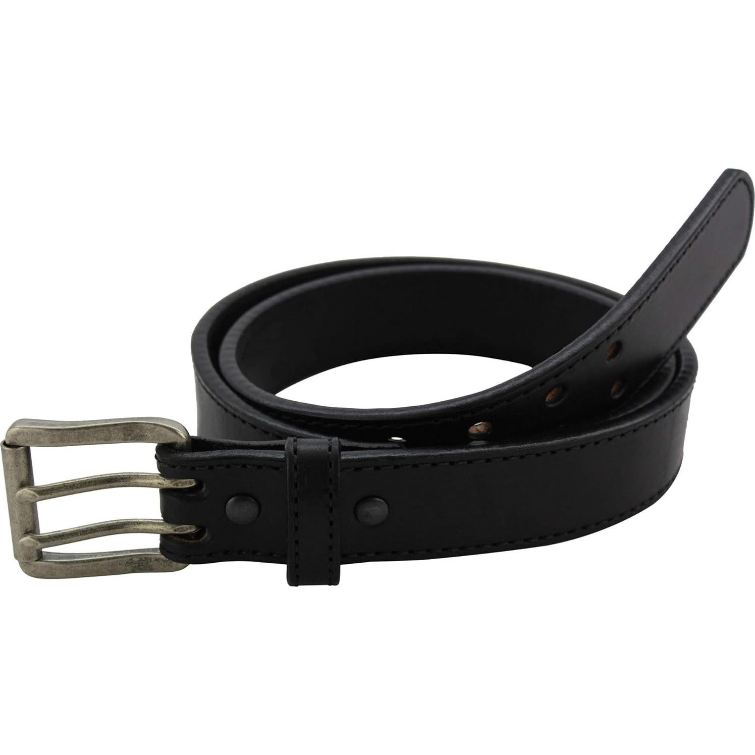 Cinturón Bullhide de Cuero Doble Hebilla 3.81 cm Negro