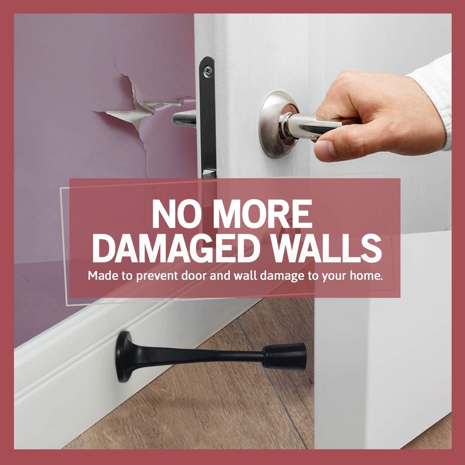 Tope de Puerta Rígido Jack NDrill Negro - Paquete de 12