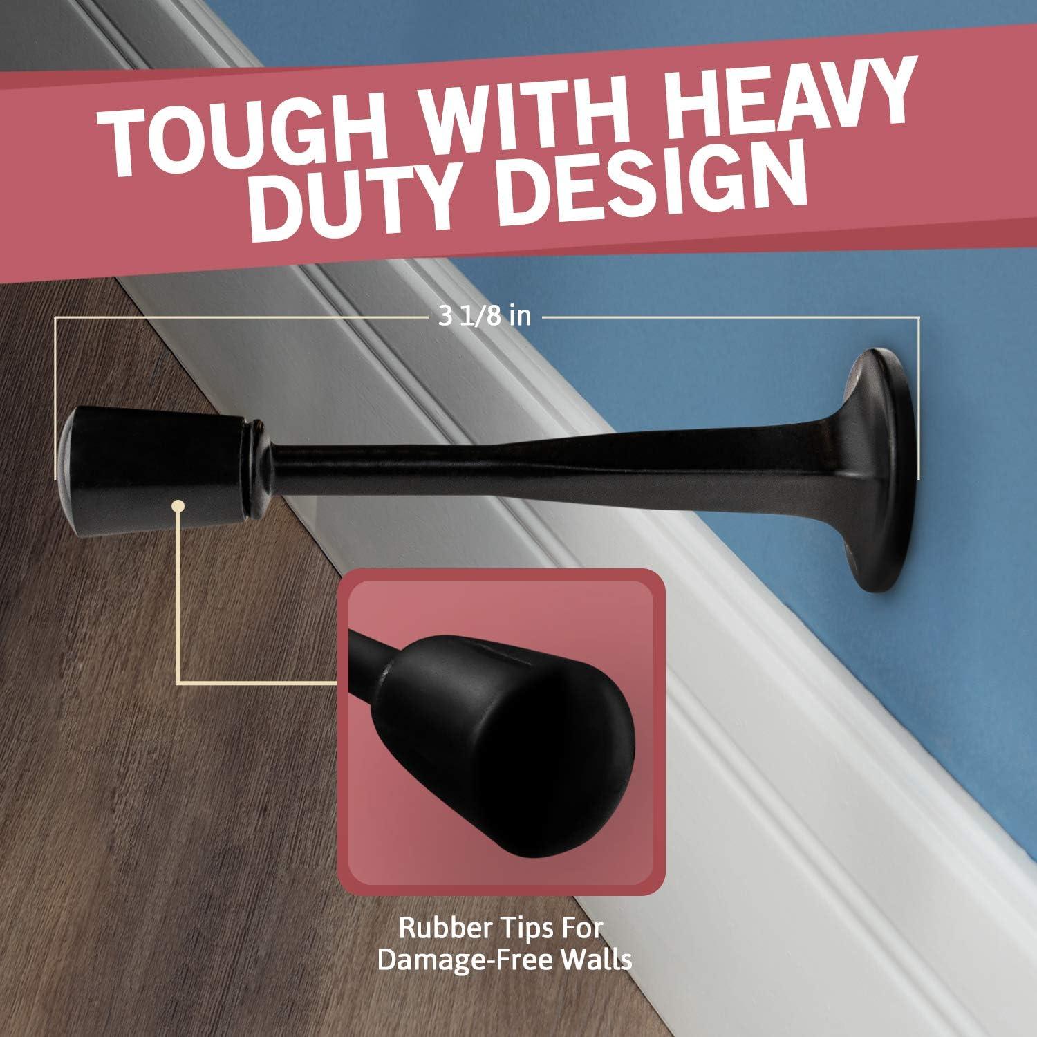 Tope de Puerta Rígido Jack NDrill Negro - Paquete de 12