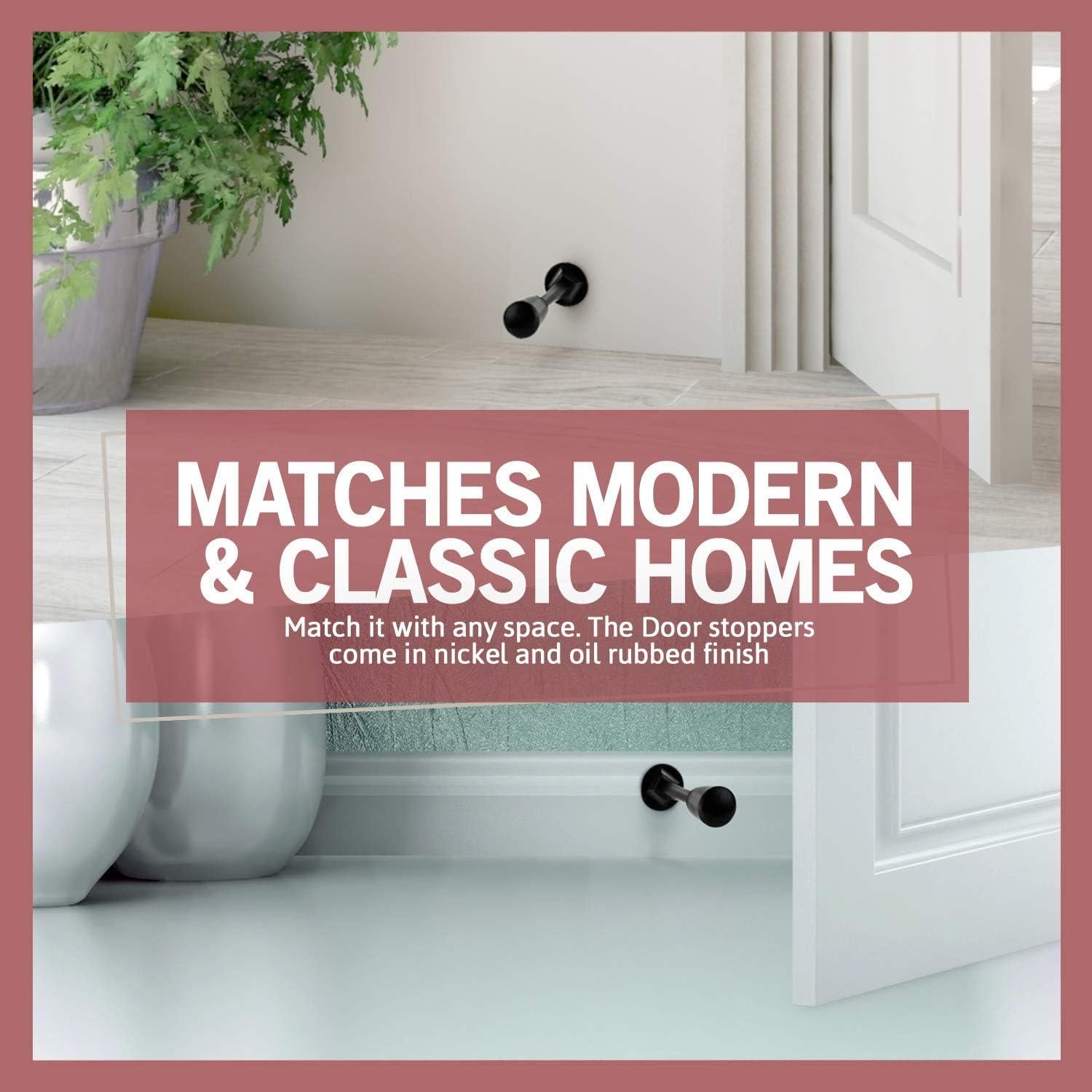 Tope de Puerta Rígido Jack NDrill Negro - Paquete de 12