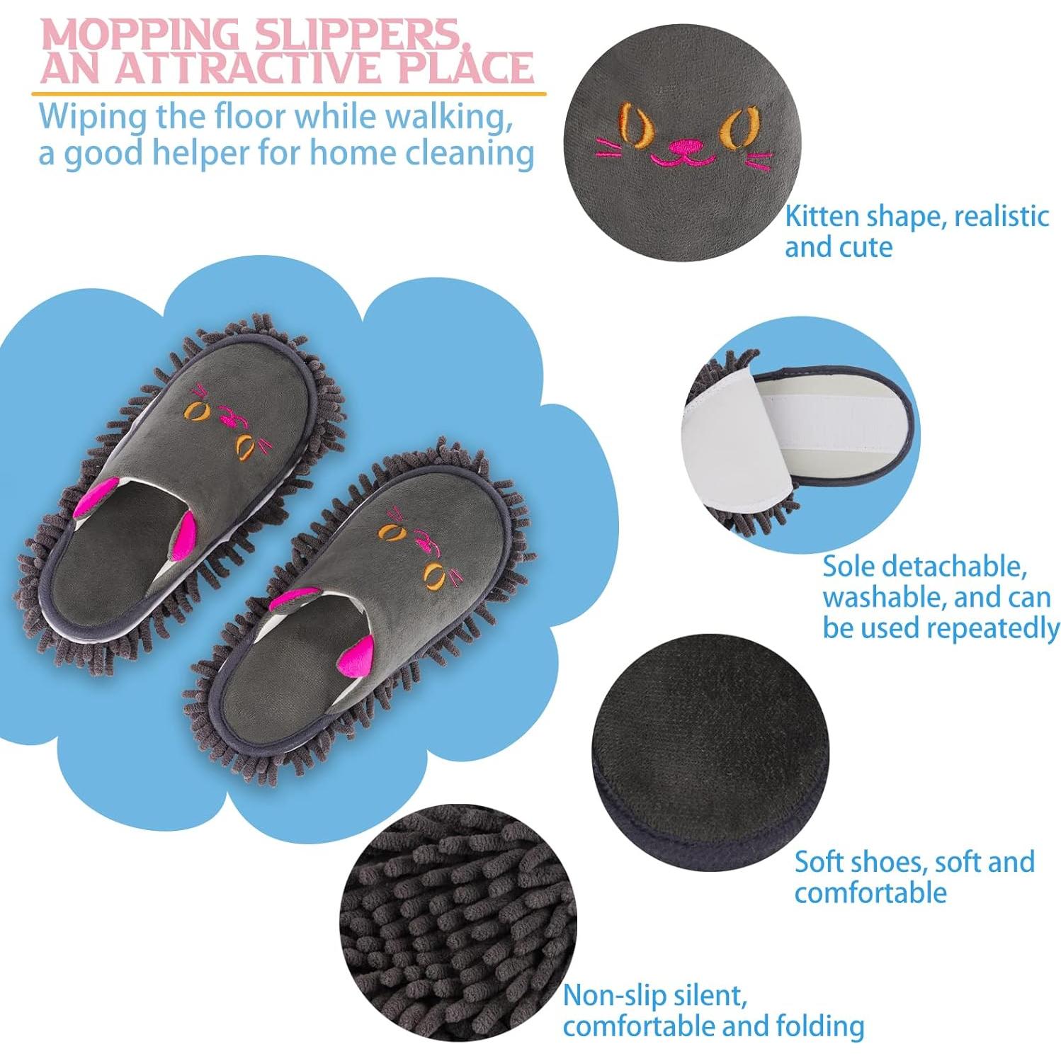 Zapatillas Mop Antideslizantes Frjjthchy Gris Oscuro 26 cm