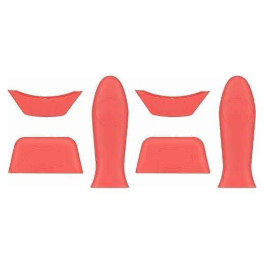 Cubiertas de mango de silicona Emoly, 2 piezas, rojas, 15 cm