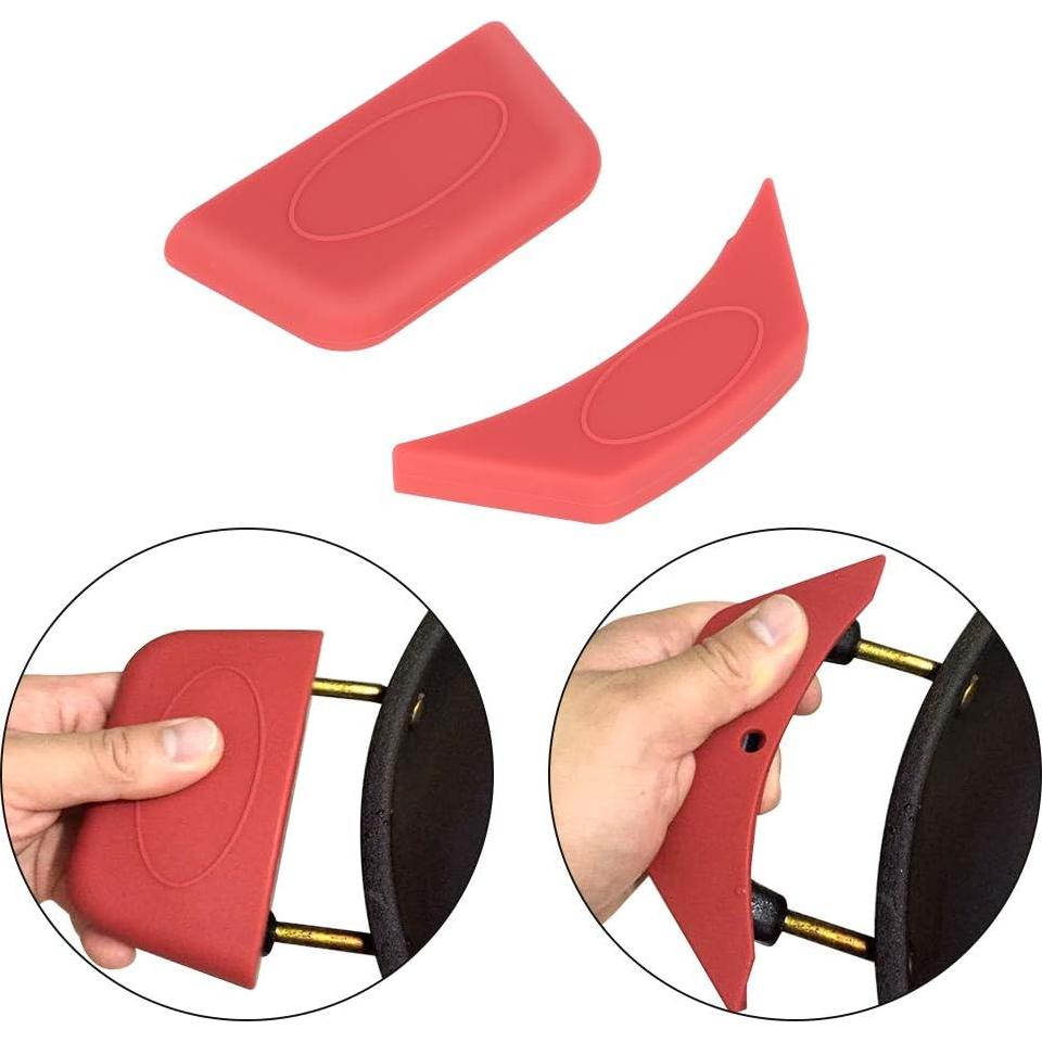 Cubiertas de mango de silicona Emoly, 2 piezas, rojas, 15 cm