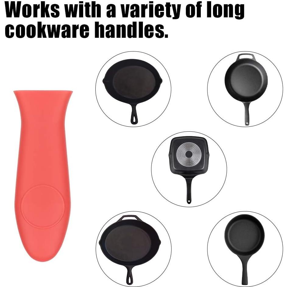 Cubiertas de mango de silicona Emoly, 2 piezas, rojas, 15 cm