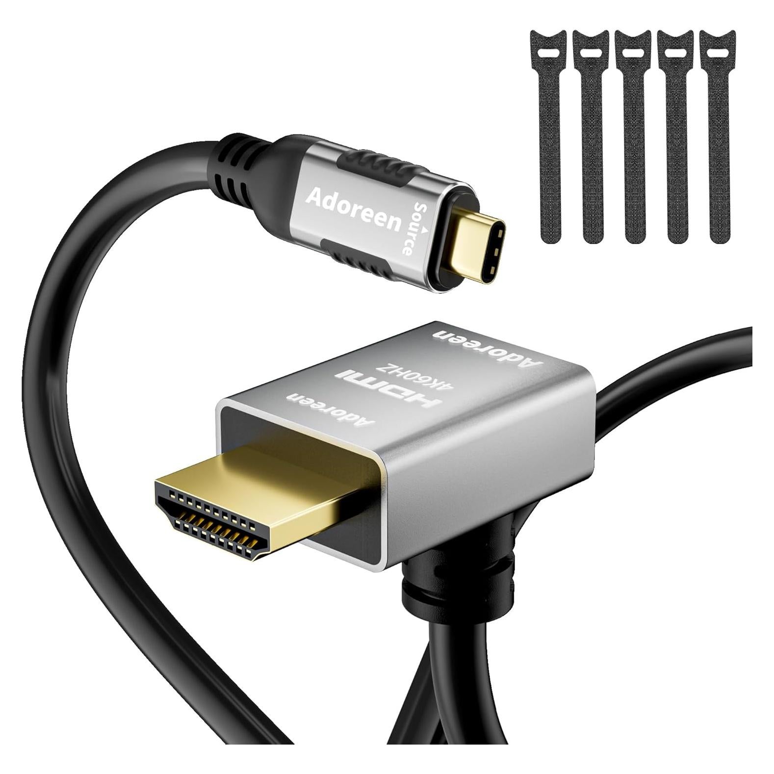 Cable HDMI 4K 60Hz Adoreen USB-C a HDMI 0.91m Ángulo Abajo