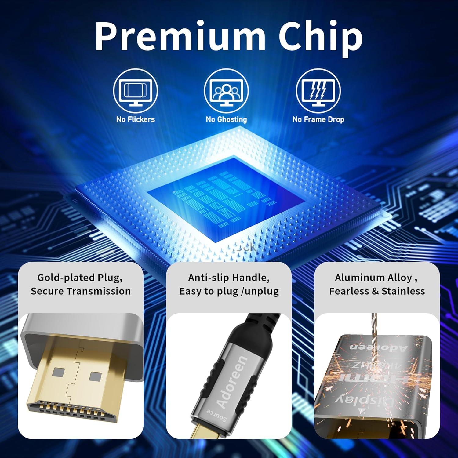 Cable HDMI 4K 60Hz Adoreen USB-C a HDMI 0.91m Ángulo Abajo