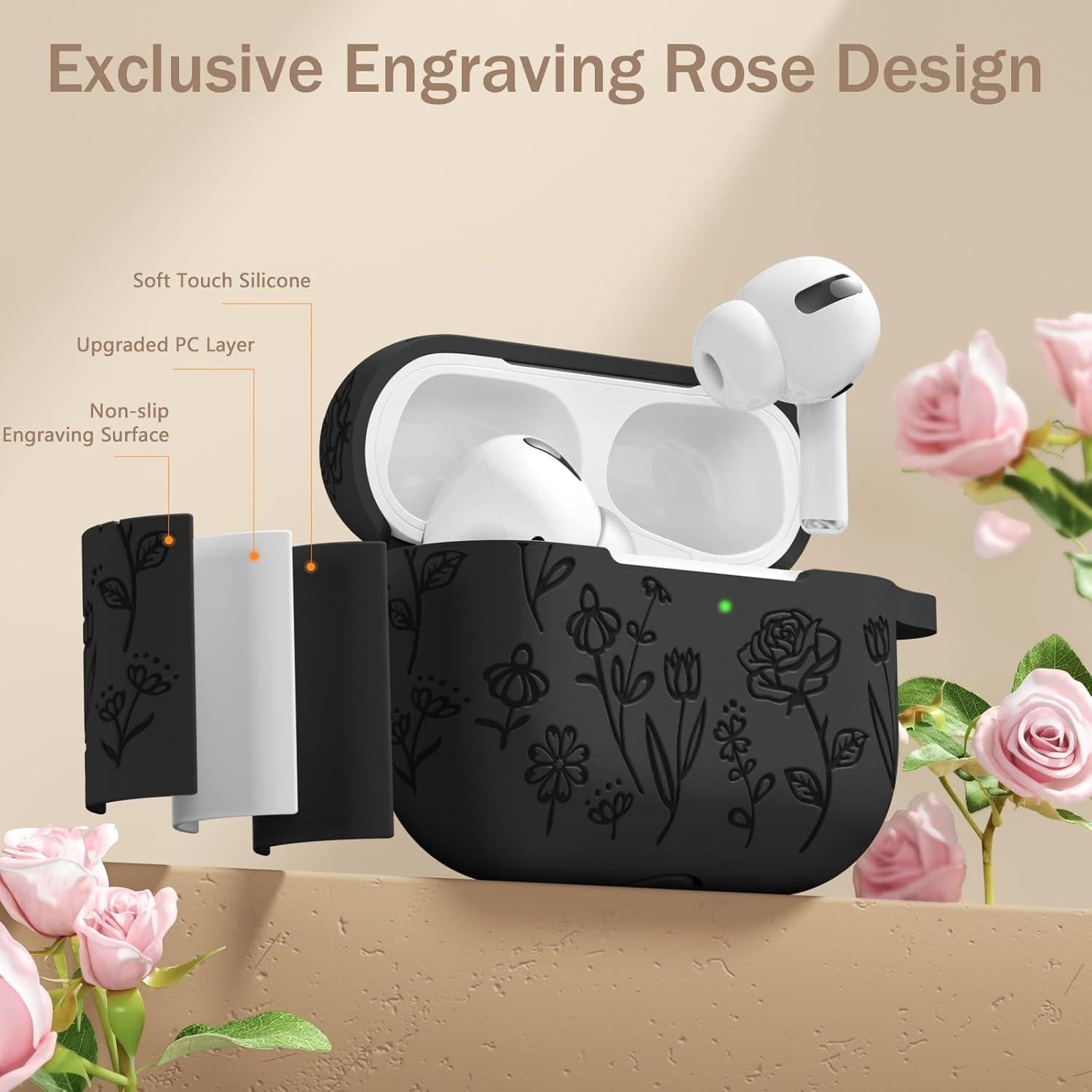 Funda de Silicona Rosa para AirPods Pro 2ª/1ª DGege