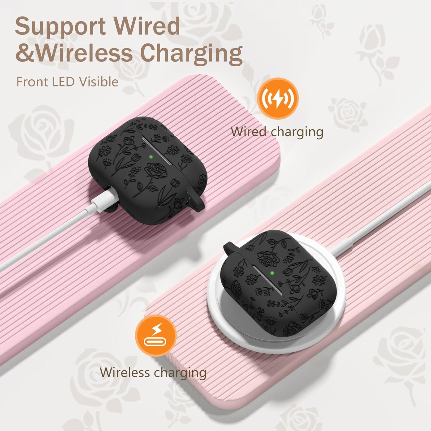 Funda de Silicona Rosa para AirPods Pro 2ª/1ª DGege