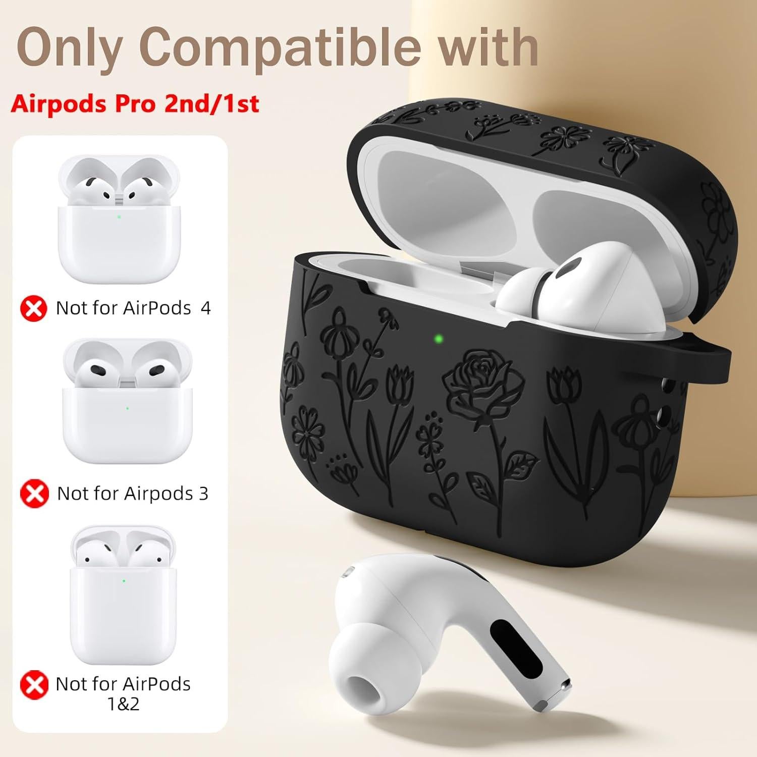 Funda de Silicona Rosa para AirPods Pro 2ª/1ª DGege